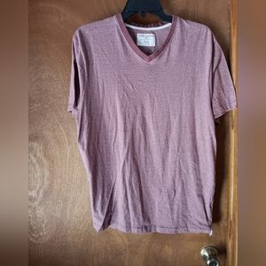 Hudson & Barrow Heathered Mauve V-Neck Tee